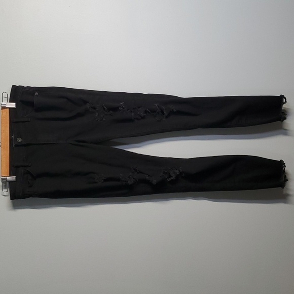 Abercrombie & Fitch jeans women's size 6 black Harper super skinny destroyed - Picture 1 of 11